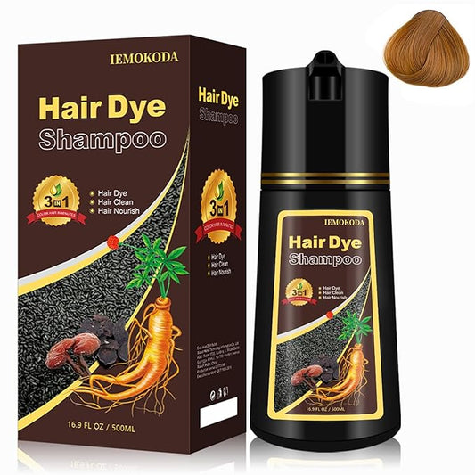 Blonde Brown Hair Dye Shampoo for Women & Men - 3-in-1 Hair Color & Care, Gentle Covers Gray Hair in Minutes, Easy At-Home Color Shampoo Hair Dye, Formulated for Color Treated Hair, 16.9 Fl Oz