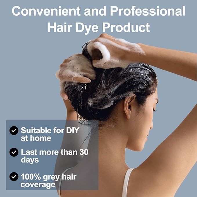 Hair Dye, Hair Dye Shampoo for Women & Men, Color Shampoo Hair Dye 16.10 Fl Oz, Safe and Natural Champu Para Canas (Chestnut Brown)