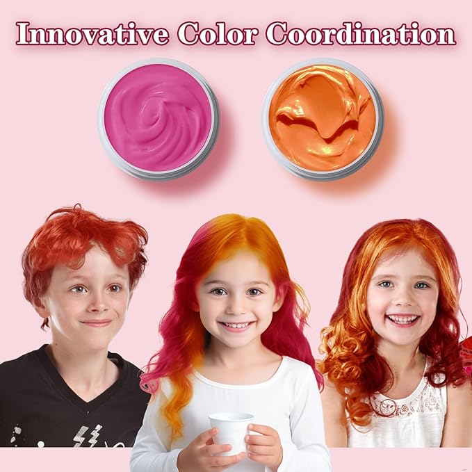 Pink Hair Color Wax, Temporary Hair Color Wax, Temporary Hair Dye for Dark Hair, Washable, Kids, Halloween, Cosplay, Party, Girls
