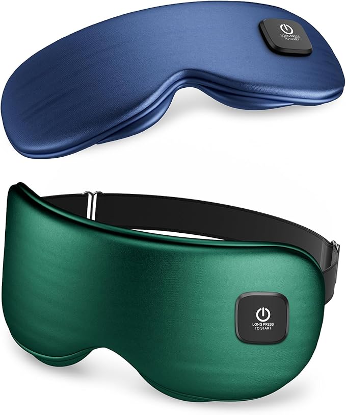 Heated Eye Mask - Cordless Eye Mask for Dry Eyes, Eye Relief, Improved Sleep, Washable Eye Heating pad for Travel and with Replaceable Shell (Green)