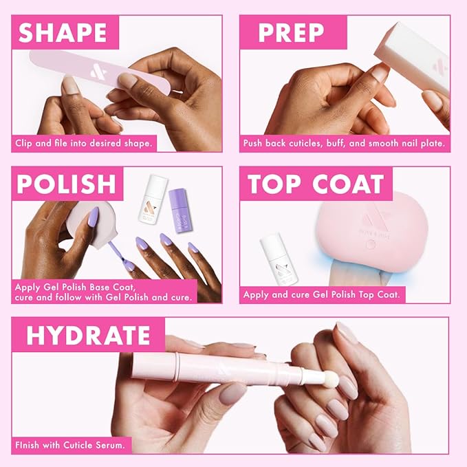 Olive & June Gel Polish | UV LED Nail Lamp Needed | Long Lasting Formula | Up to 21 Days of Wear | Damage-Free Removal | Salon-Quality Manicure at Home | Bold & Unshaken | Bold Purple