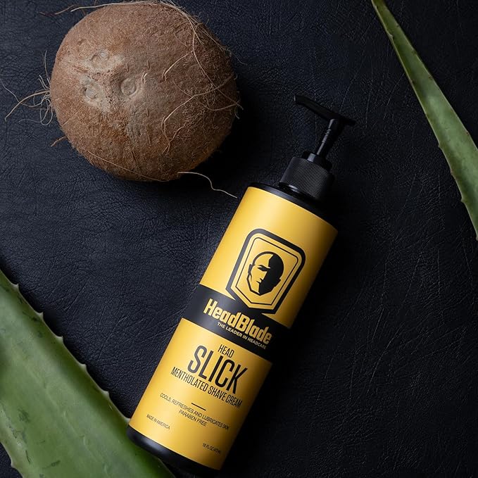 HeadBlade HeadSlick Shave Cream 8 oz for Smooth Headshaving for Bald Men, Helps with Irritation, Redness, & Razor Burn