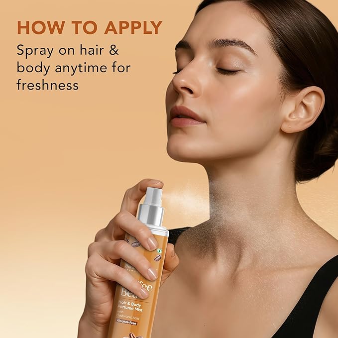 Botanic Hearth Coffee Bean Hair Perfume & Body Perfume Mist with Hyaluronic Acid – Alcohol-Free Body Spray for Long Lasting Fragrance & Hydration – Refreshing Coffee Scent, 3.4 fl oz / 100 ml