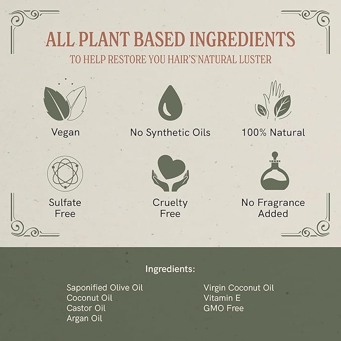 J·R·LIGGETT'S Shampoo Bar - Coconut & Argan Oil, All Natural Solid Shampoo for Hair with Olive Oil & Castor Oil, Sulfate Free, GMO Free, Restores Shine, Reduces Frizz, Manageable Hair, 3.5 oz - 2 Pack