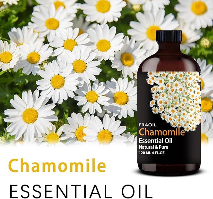 Chamomile Essential Oil, Chamomile Oil 4 Fl Oz 120ML for Diffuser Humidifier Yoga Cleaning DIY Candle Soap Making Perfume Gift for Women Essential Oils