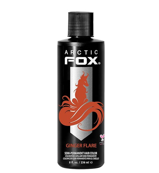 Arctic Fox Semi-Permanent Hair Dye, Vegan & Cruelty-Free, Vibrant Orange Ginger Flare, Ammonia-Free, Conditioning Color for All Hair Types, Long Lasting, 8 fl oz