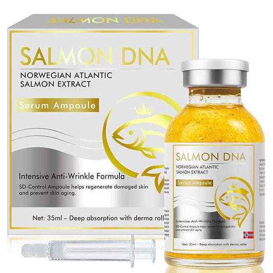 Salmon DNA Serum, Microneedling Ampoule for Wrinkles, Scars & Skin Repair for Face and Body, Intense Hydration & Anti-Aging Treatment