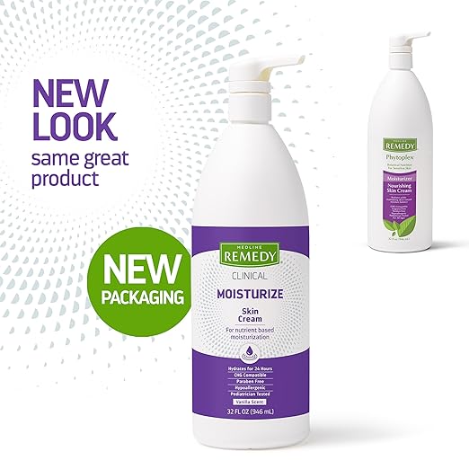 Medline Remedy Clinical Skin Cream, Nourishing Formula for Dry Skin, 32 oz. Pump Bottle