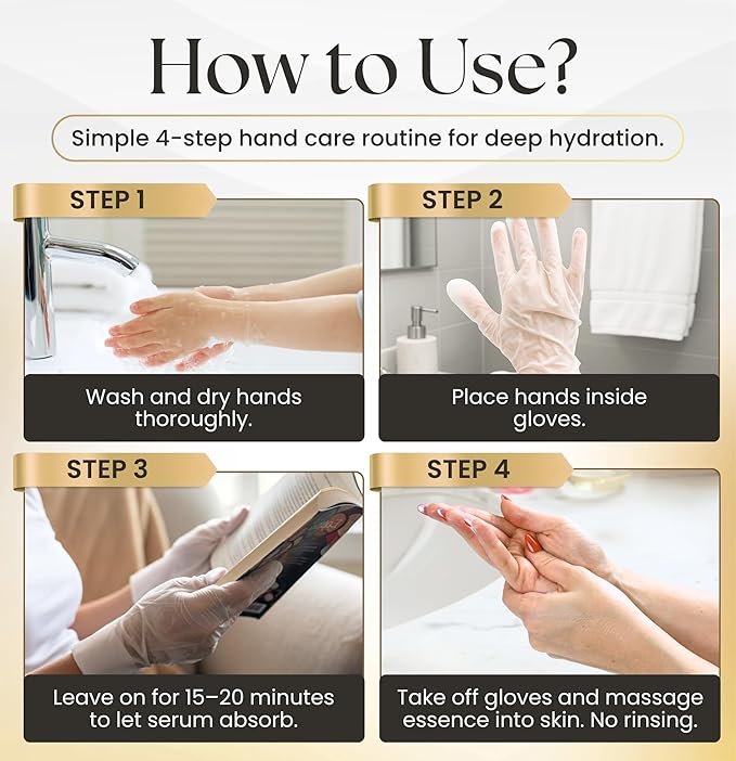 Epocha Hand Mask for Dry Cracked Hands Pack of 6 Pairs – Peeling Treatment with Shea Butter to Remove Dead Skin | Hand Moisturizing Gloves for Skin Relief, Soft and Smooth Hands