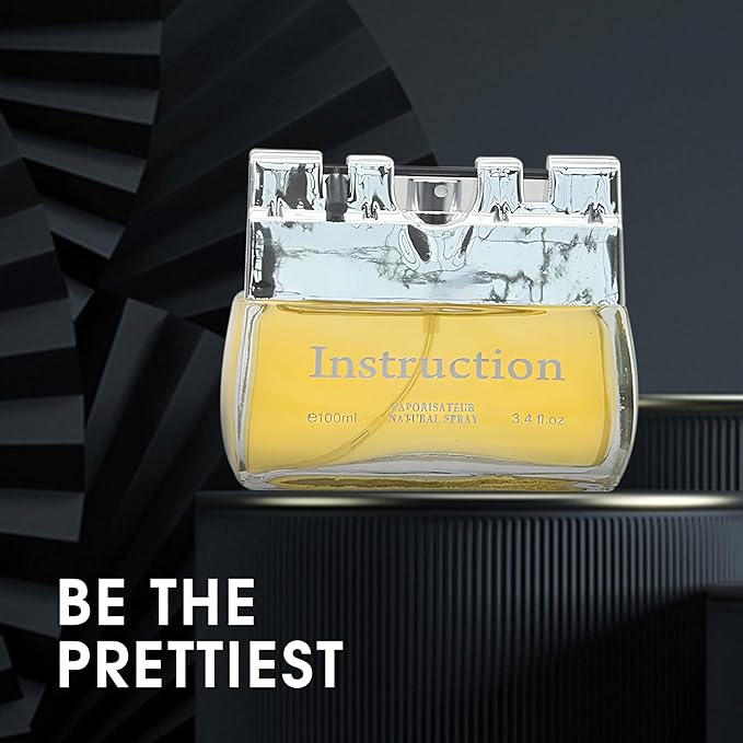 Instruction Sensual Woody Fragrance for Men | Long Lasting Cologne Aromatic Scent, Eau de Parfum Natural Spray - Great Holiday Gift, 3.4 Fl Oz/100 Ml