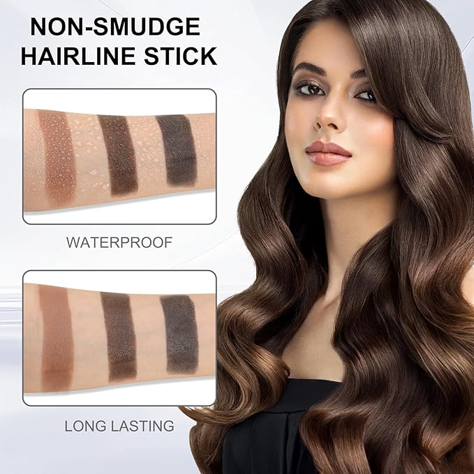 Root Touch Up Hair Color Shadow Powder, Gray Hair Cover Up Hairline Powder for Women, Double Head Cover Blond With Sponge & Brush, Waterproof Hairline Concealer