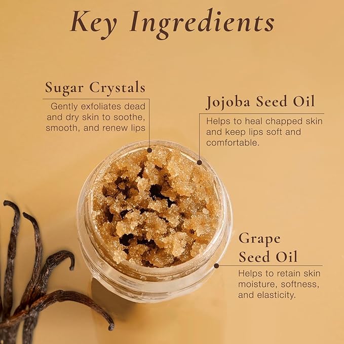 Sara Happ Sweet Glow and Go: Confetti Cake Lip Scrub Exfoliator + Vanilla Bean Lip Scrub Duo—Exfoliating Lip Treatment, Moisturizer for Dry and Flaky Lips, Vegan, (0.5 Fl Oz each)