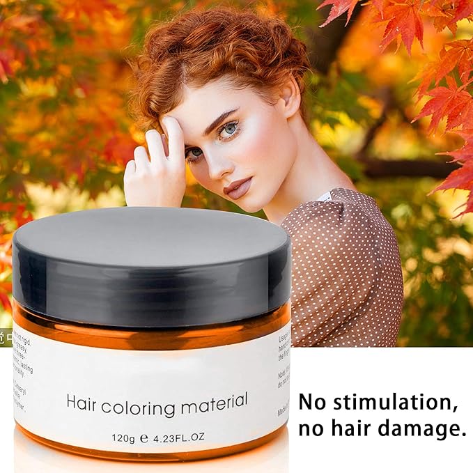 Orange Hair Spray, 4.23 Ounces Temporary Hair Color Wax, Natural Washable Hair Wax Color Spray, Kids Women Temporary Hair Dye Wax Pomades Clays for Christmas Parties, Role Playing, Halloween (Orange)