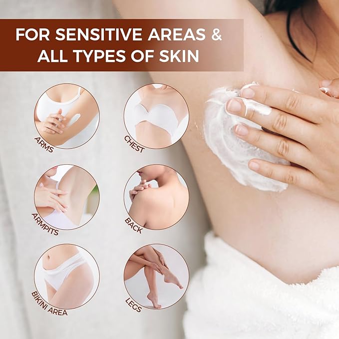 OUKEYA 2PACK, Hair Removal Cream for Women & Men Sensitive Skin, Natural Extracts Depilatory Cream for Bikini Line Legs Arms Underarms, Dermatologically Tested Painless Hair Remove Gel with Tool