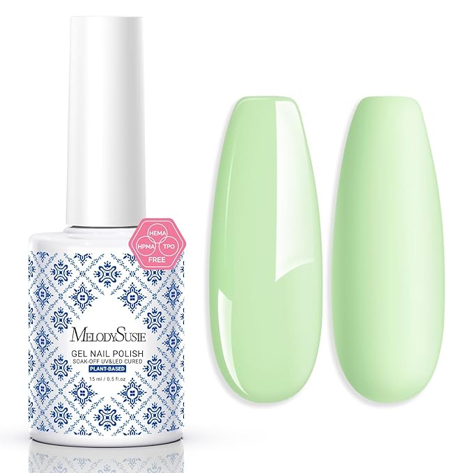 MelodySusie Fleurwee Plant Based Gel Nail Polish, Hema Free Neon Lime Green Nail Polish, Soak Off UV LED Gel Polish Gift for Women 21 Non Toxic Long Lasting Nail Art Manicure Salon DIY at Home B1301