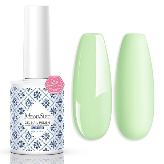 MelodySusie Fleurwee Plant Based Gel Nail Polish, Hema Free Neon Lime Green Nail Polish, Soak Off UV LED Gel Polish Gift for Women 21 Non Toxic Long Lasting Nail Art Manicure Salon DIY at Home B1301