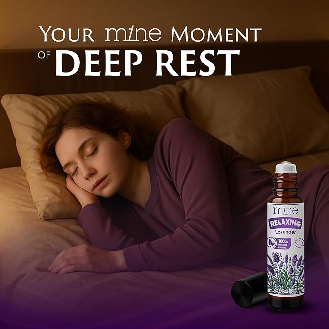 Mine Lavender Essential Oil Roll On - 100% Pure Natural Lavender Oil for Skin