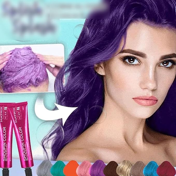 Luxuria Hair Dye No Bleach, Luxuria Hair Color, No Bleaching Hair Nourishing Coloring Hair Dye, Shoupin Hair Color No Hair Damage, For Women and Men (Purple)