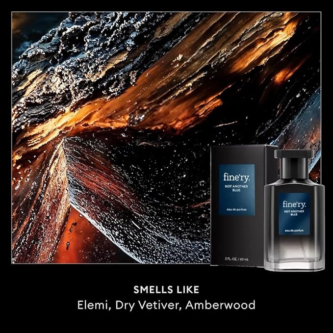 Finery Not Another Blue Men's Eau De Parfum | Men's Eau De Cologne, 2 fl oz | With Makeup Remover Pads Gift