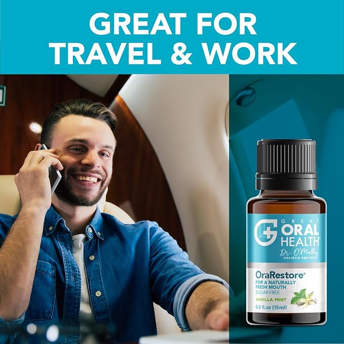 OraRestore Bad Breath Treatment for Adults Halitosis: Dentist Formulated Oral Rinse Concentrate Tooth Oil Liquid Toothpaste, Fresh Breath Mouthwash for Dry Mouth, Oral Care, Healthy Gums & Teeth 15ml
