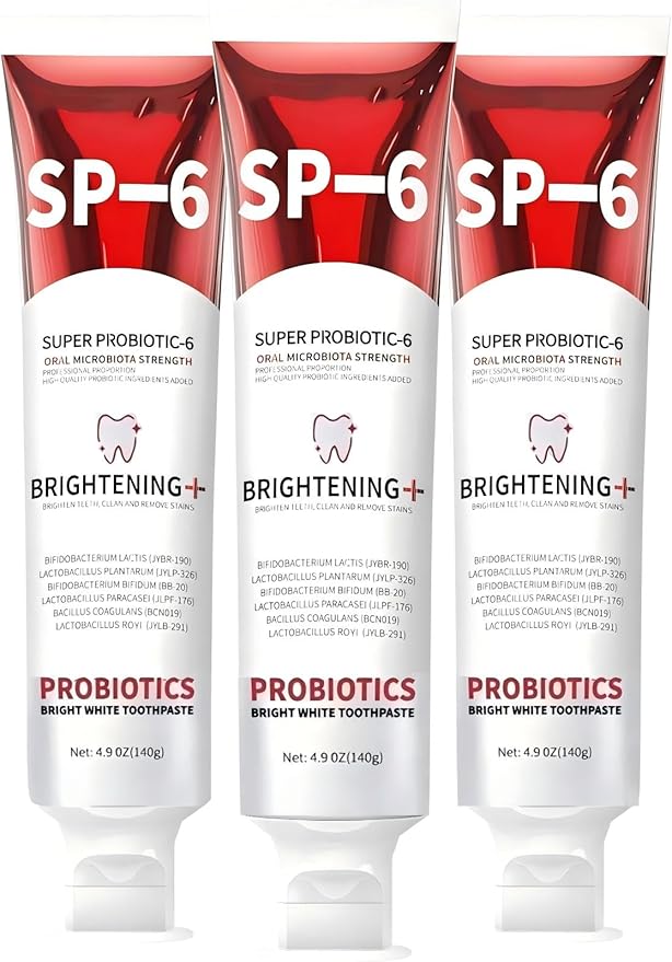 Sp-6 Probiotics Whitening Toothpaste - Sp6 Brightening Tooth Paste Enhanced Super Probiotic Formula Deep Cleaning Fresh Breath Dental Gum Health Oral Microbiota Strength Enamel Care