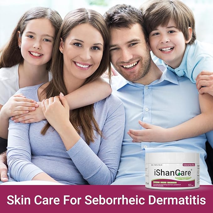 ishancare Seborrheic Dermatitis Cream, Maximum Strength Treatment for Psoriasis, Folliculitis, Dermatitis, Dandruff, Fast Relief for Itching, Redness, Irritation, Scaling, 3.53 Oz