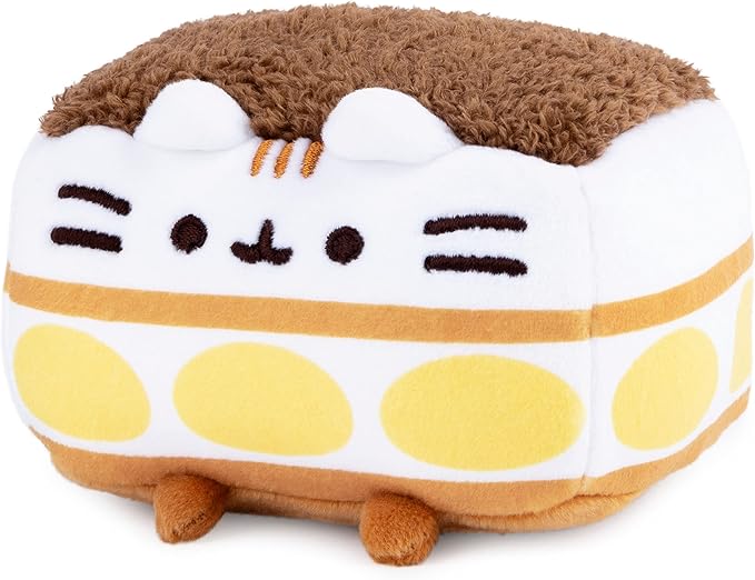 GUND Pusheen Tiramisu Plush Squishy, Stuffed Animal for Ages 8 and Up, White/Brown, 4”