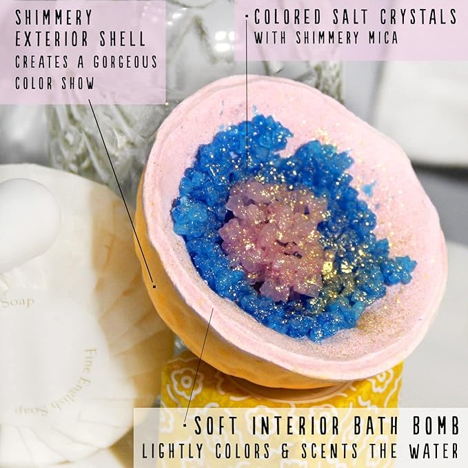 Hallu Bora Bora Geode Bath Bomb, Pack of 6.
