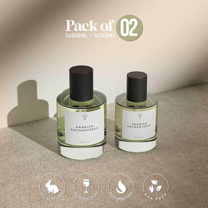Eternal perfume oils for Women and Men - Eau De Perfum - Arabian Enchantress Perfume Oil Inspired by Madawi - Alcohol-Free Concentrated Scents- Long Lasting Designer Perfumes 50ml+30ml (Pack of 2)