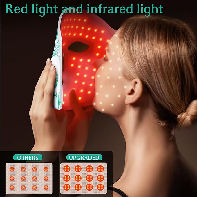 Red Light Therapy for Face, Led Contour Face Mask Light Therapy, 7+1 Color Near-infrared 850 Led Light Mask Portable and Rechargeable, Red Light Therapy At Home and Wireless Led Face Mask[BMask Pro]