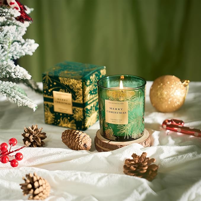 M&SENSE Holiday Scented Candle Gift for Women and Men - Christmas Tree, 10 oz Soy Wax, Birthday, Holiday, Christmas,New Year Gift