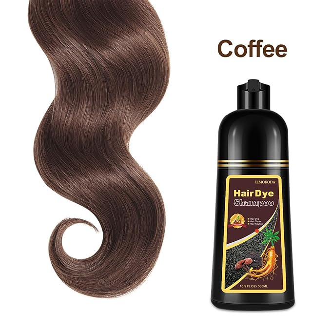 Hair Dye, Hair Dye Shampoo for Women & Men, Color Shampoo Hair Dye 16.9 Fl Oz, Safe and Natural Champu Para Canas (Coffee)
