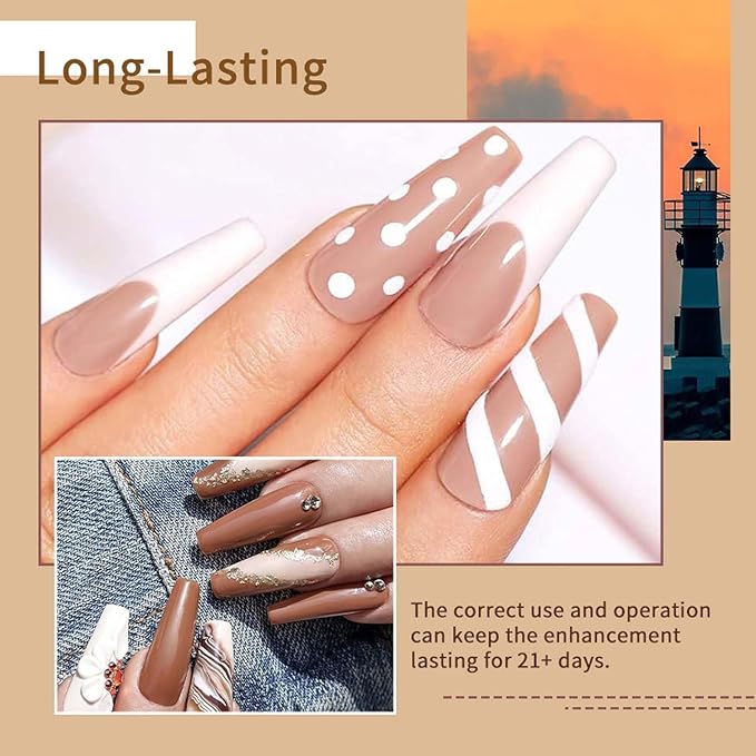 JR 9pcs 15ml Autumn Gel Nail Polish Set Brown Nude Fall Gel Polish Kit UV LED Soak Off Polish Home DIY Brown Gel Polish Set 15ml