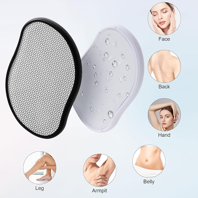 Hair Remover Eraser, Reusable Crystal Hair Remover, Magic Painless Exfoliation Beauty Tools, Portable Travel Body Hair Removal Tool, Hair Eraser for Back Arms Legs(2pcs)