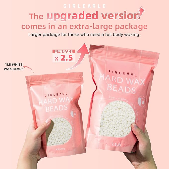 2.5lb Unscented Wax Beads for Hair Removal, Brazilian Bikini Hard Wax for Women Men, Hard Wax beads Perfect for Full Body Legs, Face and Underarms at Home Waxing Beads for Sensitive Skin