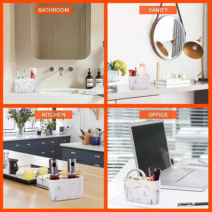 Toothbrush Holder for Bathrooms Toothpaste Holder Stand Bathroom Organizer for Toothbrush Makeup Brushes Holder