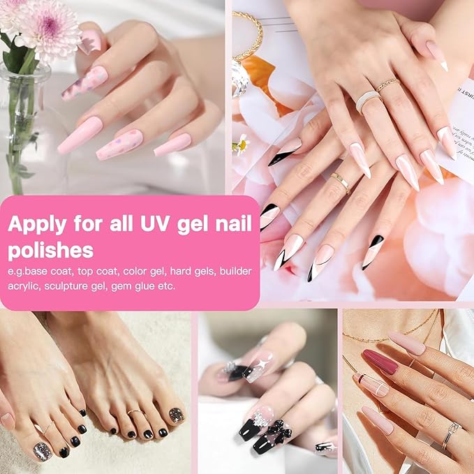 LetGoShop Professional UV Nail Lamp, 168W UV Light for Gel Nails, Nail Dryer with Auto Sensor & 4 Timer Settings Fast Curing Polish, Salon & Home Manicure DIY