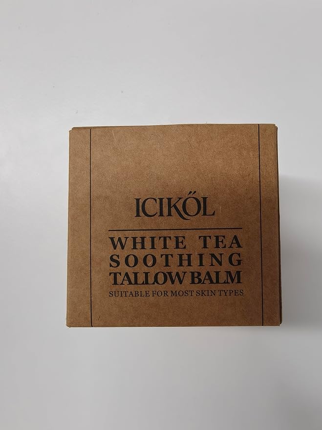 Organic Beef Tallow Honey Balm, Handmade Moisturizer Beef Tallow for Face and Body, Grass Fed Beef Tallow for Dry Skin, Pure Natural Cream with White Tea Scent, 2.1oz
