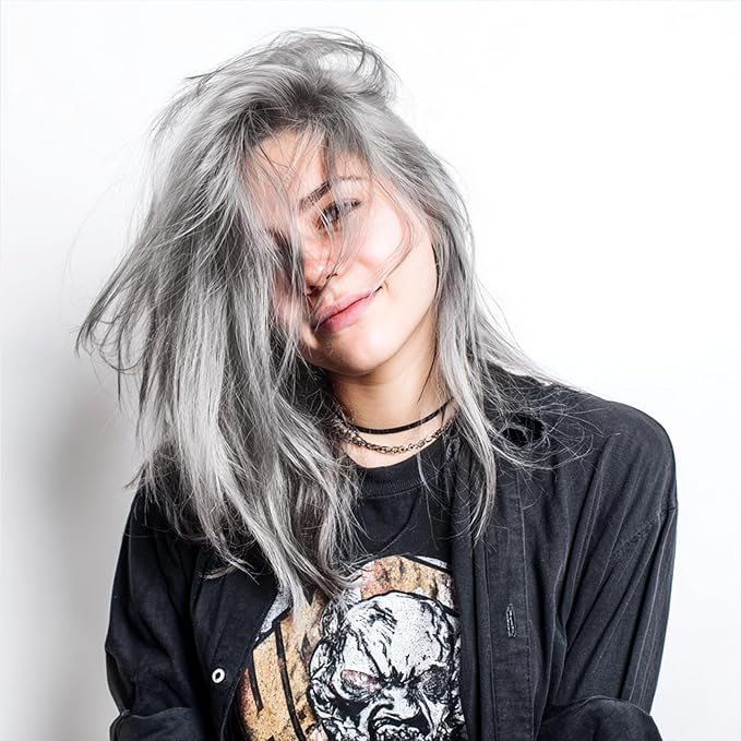 Hair Color Spray, Temporary Hair Dye for Women & Men, Vibrant Colors Hair Wax Gray Hair Cover for Party, Halloween, Cosplay (Silver, 120 ML)