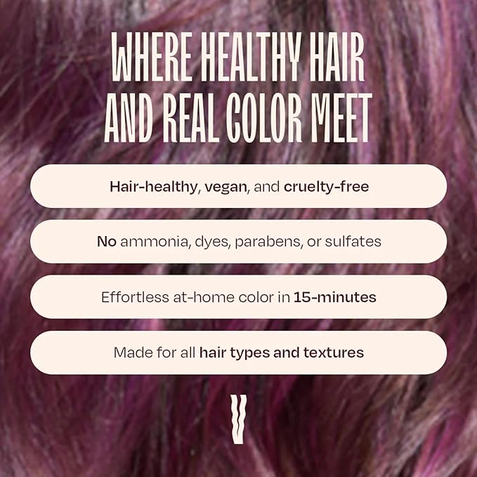 oVertone Haircare Color Depositing Conditioner - 8 oz Semi-Permanent Tint with Shea Butter & Coconut Oil - Temporary Vegan, Cruelty-Free Hair Tint/Dye - Smoky Magenta