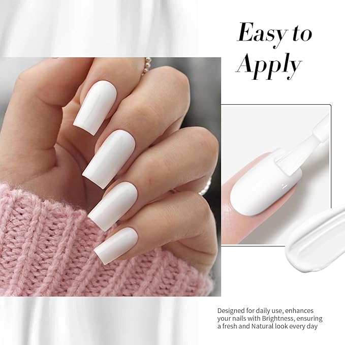 Born Pretty White Gel Nail Polish Christmas Snowflake Color Soak Off U V LED Gel Polish Hema-Free Gel Nail Polish French Wedding Tips Nail Art DIY Manicure at Home 15ml