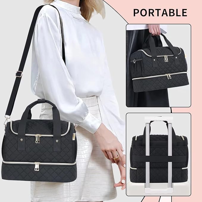 Nail Polish Organizer Case,Nail Storage Organizer Holds Nail Lamp & 50 Bottles Nail Polish,Travel Nail Tech Case,Nail Kit Organizer Bag Fits Nail Supplies & Manicure Tools,Black (Patented)