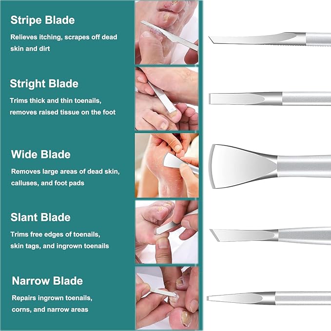 Pedicure Tools for Feet,Ingrown Toenail Treatment,Ingrown Toenail Removal Kit,Pedicure Set,Toenail Grooming Kit,Top Notch Foot Blade, Super Sharp Toenail Clippers (8 Pack)