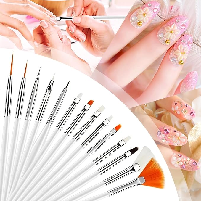 Nail Art Brush,27Pcs Set Nail Art Tools,Resin Nail Art Palette,5 Pcs Nail Art Sculpture Pen,2-way Acrylic Silicone Engraving Pen Dotting Pen Tools Nail Art Kit for Nail Art DIY