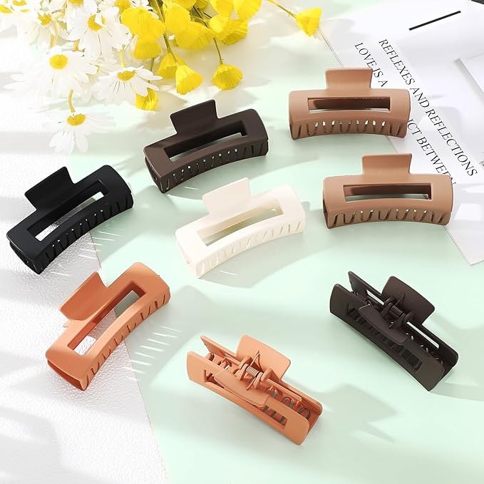 XunYee 100 Pcs Hair Claw Clips Bulk Large Square Jaw Headwear Clips Set for Women Nonslip Rectangle Hair Accessories Clip for Girl Women Gifts Beauty(4.1'',Classic Colors)