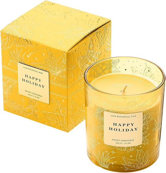 M&SENSE Holiday Scented Candle Gift for Women and Men - Snowy Christmas, 10 oz Soy Wax, Birthday, Holiday,Christmas, New Year Gift