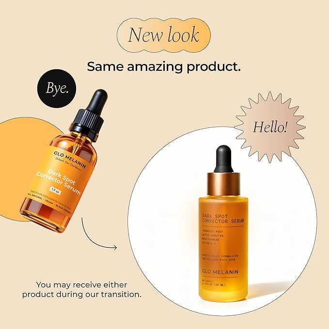 Glo Melanin Dark Spot Remover for Face - Dark Spot Corrector Serum with Vitamin C - Reduces Discoloration and Hyperpigmentation