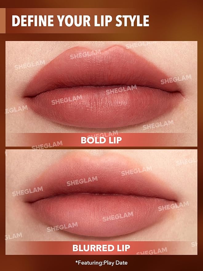 SHEGLAM Soft Haze Lip Blur Waterproof Liquid Lipstick Matte Transfer-Proof Lip Tint Lasting Super Stay Lip Stain-Play Date