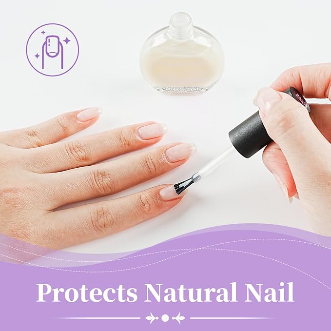 16.5ml Base Coat Nail Polish, Quick Dry Large Volume Base Coat, Color Lock Strengthen Nails for Women Salon DIY Nail Art