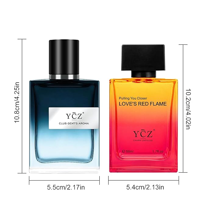 Ycz 2-Pack Love's Borrowing Fire Club Men's Pheromone Cologne - Lasting Citrus Fragrance, Male Glamour & Attraction, 1.7 oz Bottle, Perfect for Dates and Valentine's Day, Christmas Gifts Ideal